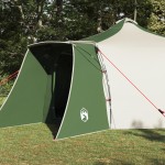 vidaXL Cort Tipi cu acoperiș Verde și bej 492 x 492 x 275 cm țesătură