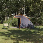 vidaXL Cort cu acoperiș Manual Gri și Portocalie 370 x 230 x 185 cm vidaXL Cort cu acoperiș Manual Gri și Portocalie 370 x 230 x 185 cm