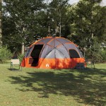 vidaXL Cort de Camping Gri și portocaliu 475 x 475 x 235 cm Poliester