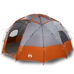 vidaXL Cort de Camping Gri și portocaliu 475 x 475 x 235 cm Poliester