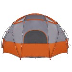 vidaXL Cort de Camping Gri și portocaliu 475 x 475 x 235 cm Poliester