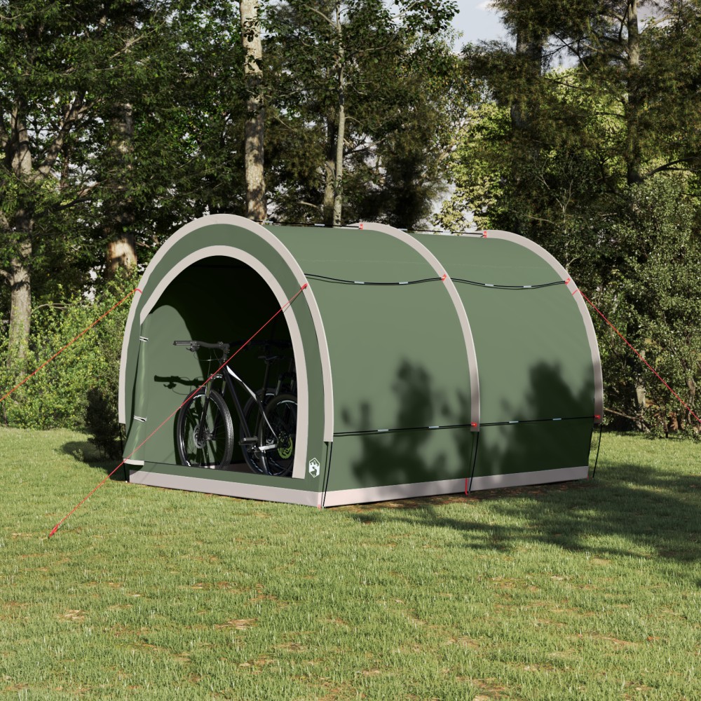 vidaXL Cort pentru depozitare biciclete Verde 256 x 222 x 182 cm
