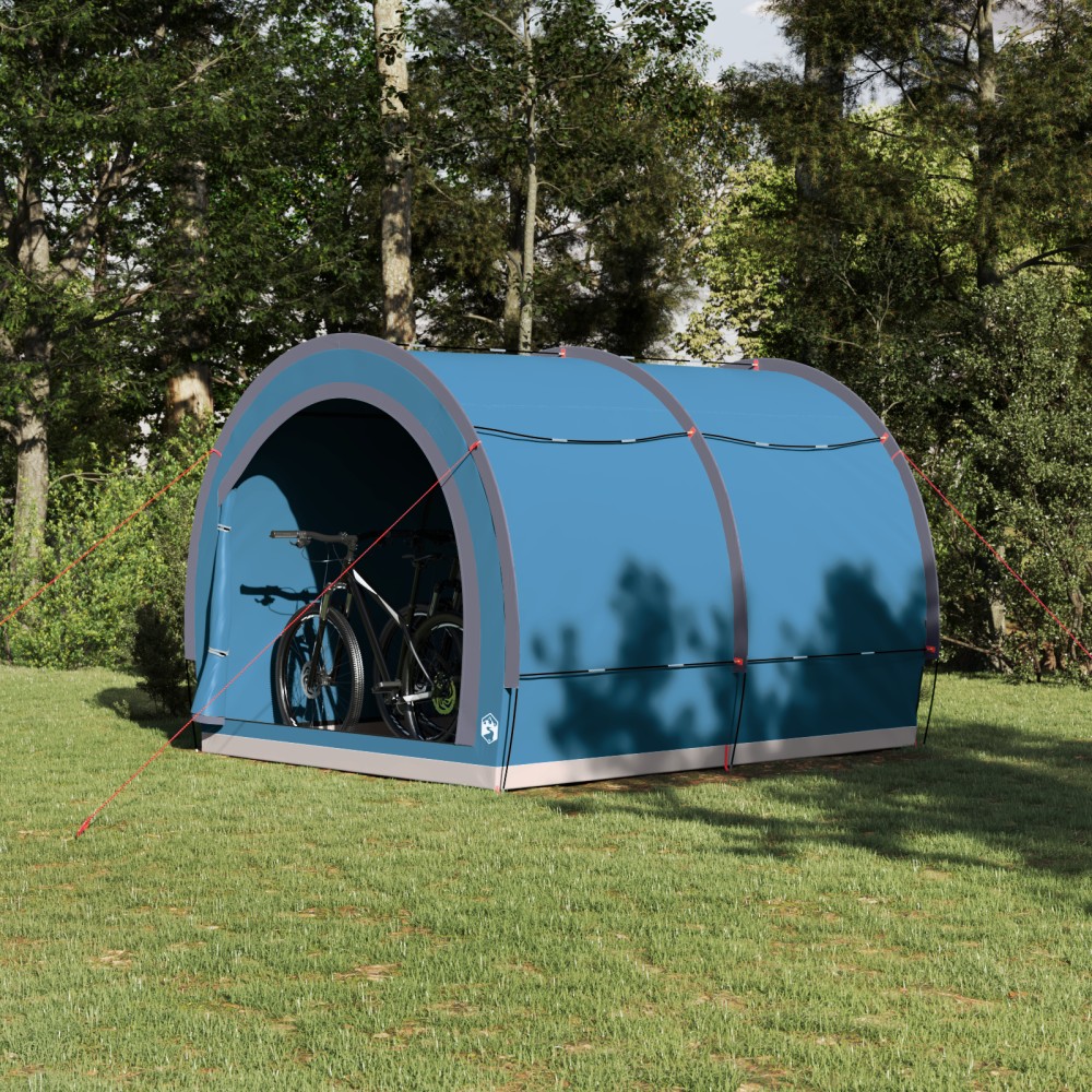 vidaXL Cort pentru depozitare biciclete Albastru 256 x 222 x 182 cm
