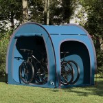 vidaXL Cort pentru depozitare biciclete cu acoperiș cu depozitare cu aerisire de aer Albastru