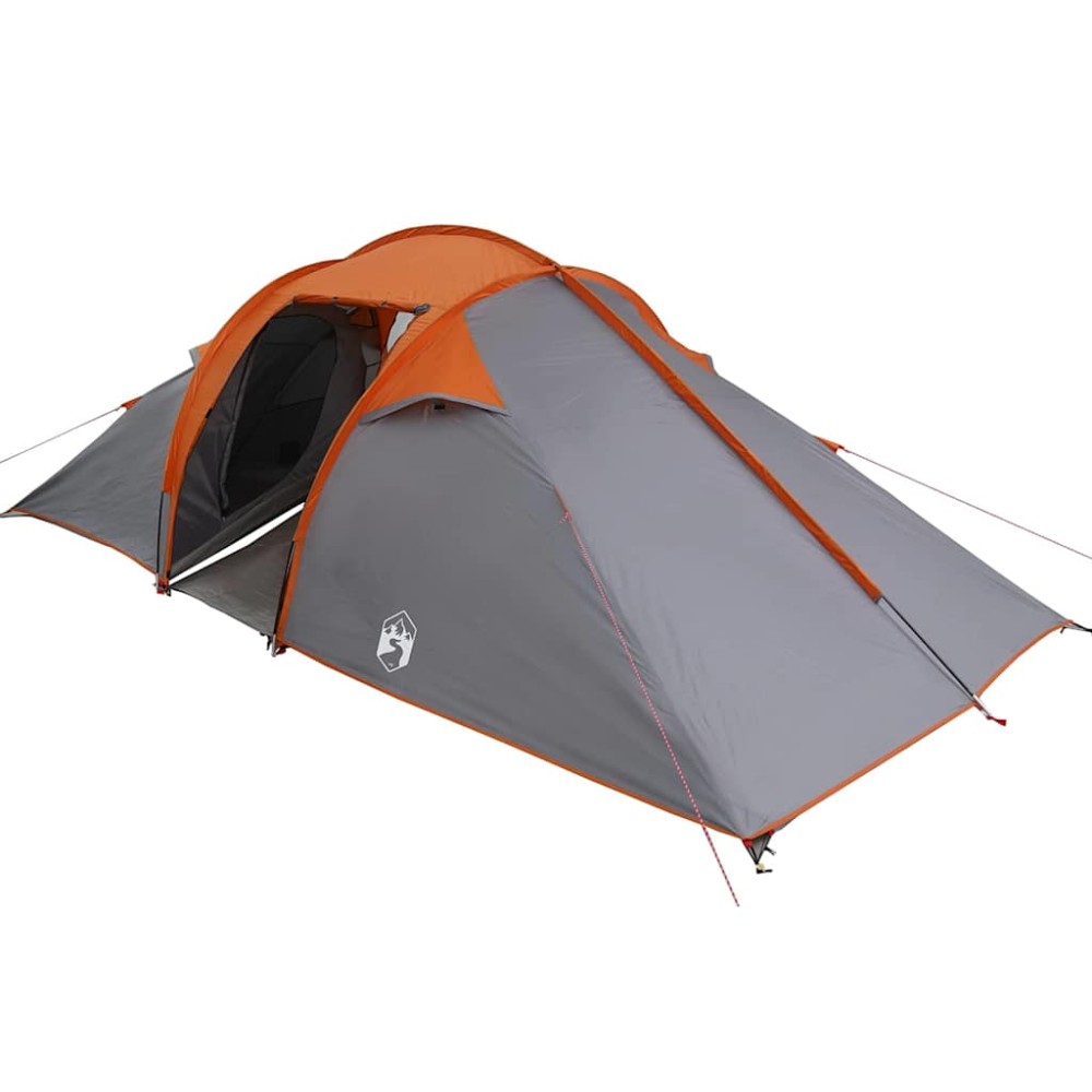 vidaXL Cort Gri și Portocaliu și Negru 510 x 240 x 156 cm Poliester