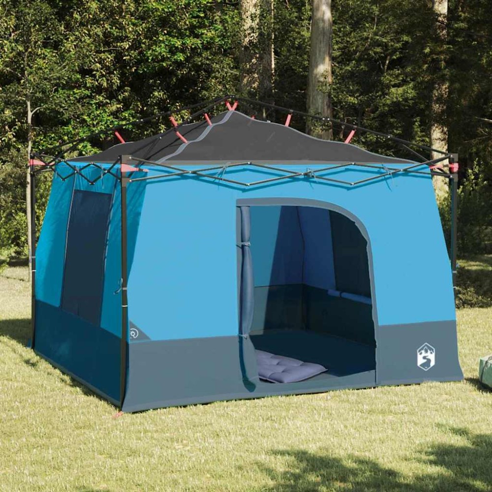 vidaXL Cort cu acoperiș Altele Manual cu aerisire de aer Albastru și Negru 290 x 288 cm