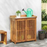vidaXL Dulap de grădină Maro 78 x 36.5 x 78cm Lemn masiv de acacia vidaXL Dulap de grădină Maro 78 x 36.5 x 78cm Lemn masiv de acacia