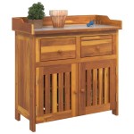 vidaXL Dulap de grădină Maro 78 x 36.5 x 78 cm Lemn masiv de acacia