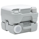 vidaXL Toaletă portabilă, gri & alb, plastic, 10 L vidaXL Toaletă portabilă, gri & alb, plastic, 10 L