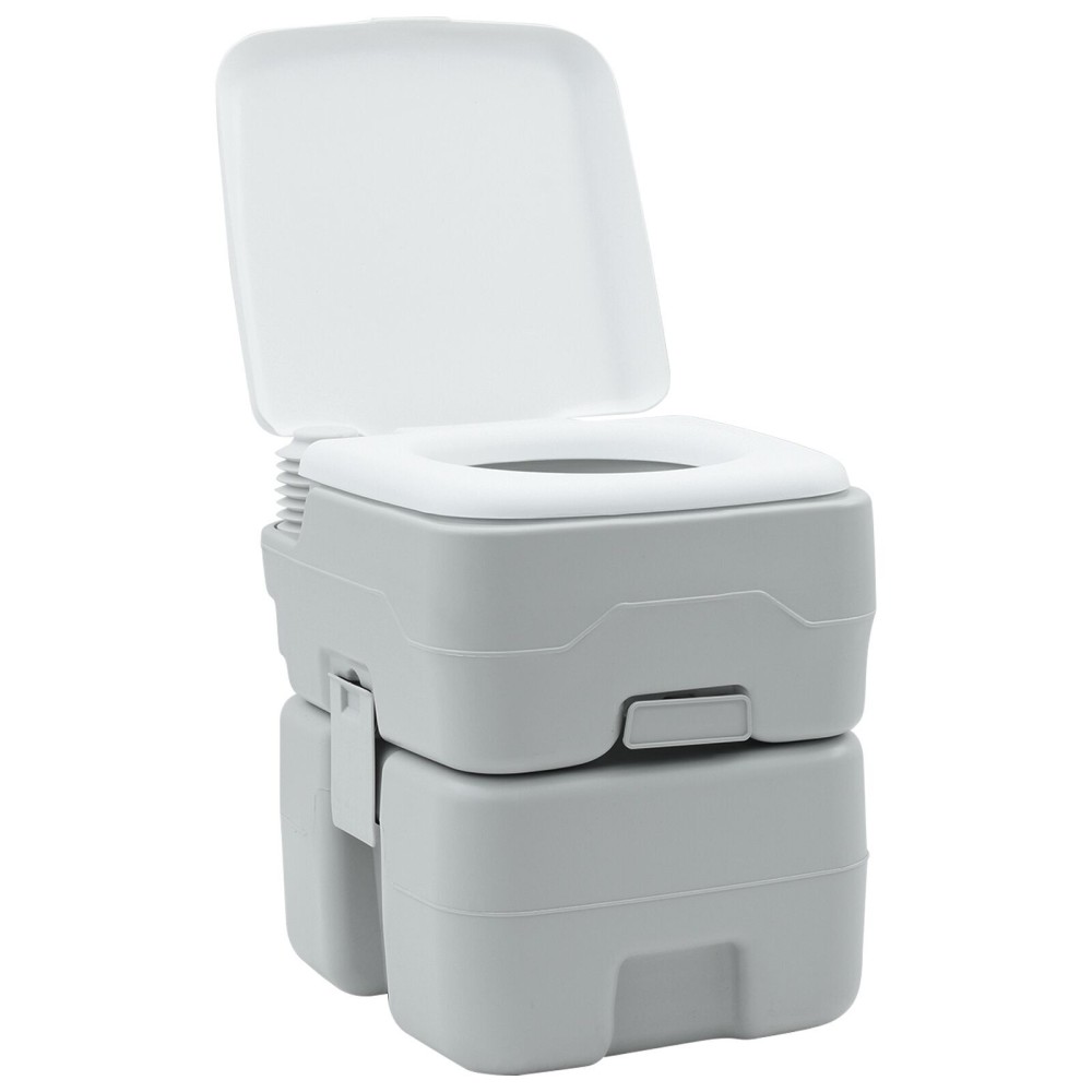 vidaXL Toaletă portabilă, gri & alb, plastic, 20 L