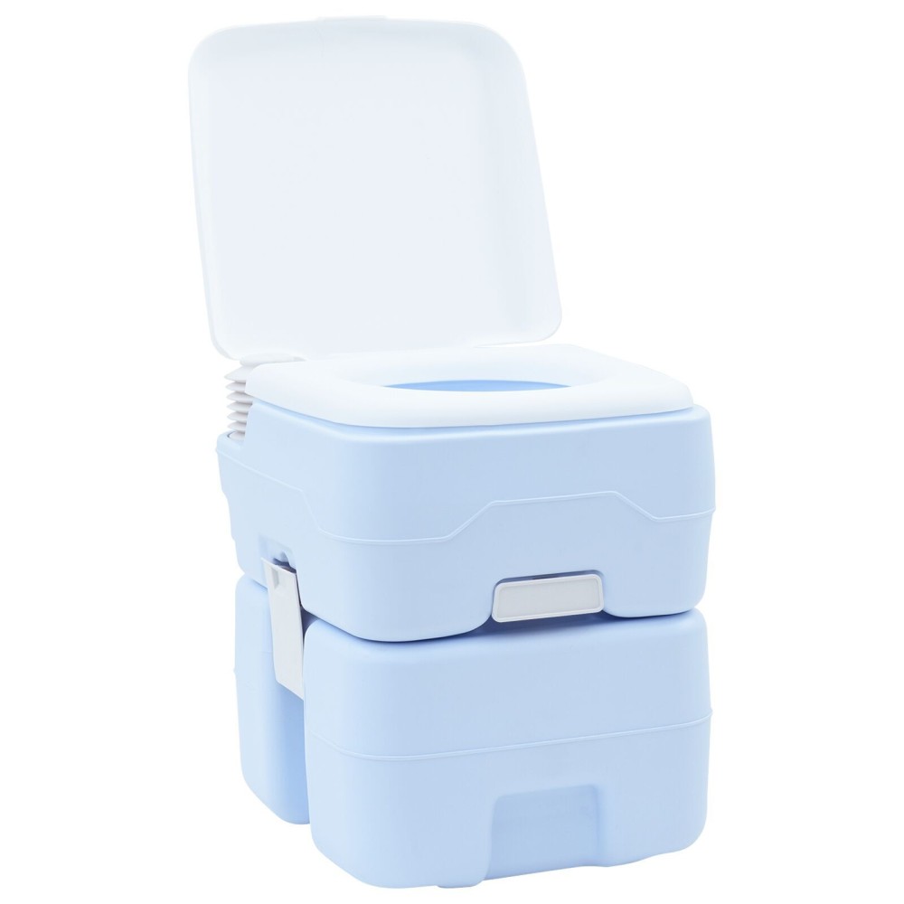 vidaXL Toaletă portabilă, albastru deschis & alb, plastic, 20 L
