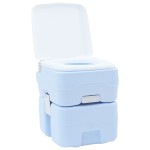 vidaXL Toaletă portabilă, albastru deschis & alb, plastic, 20 L vidaXL Toaletă portabilă, albastru deschis & alb, plastic, 20 L