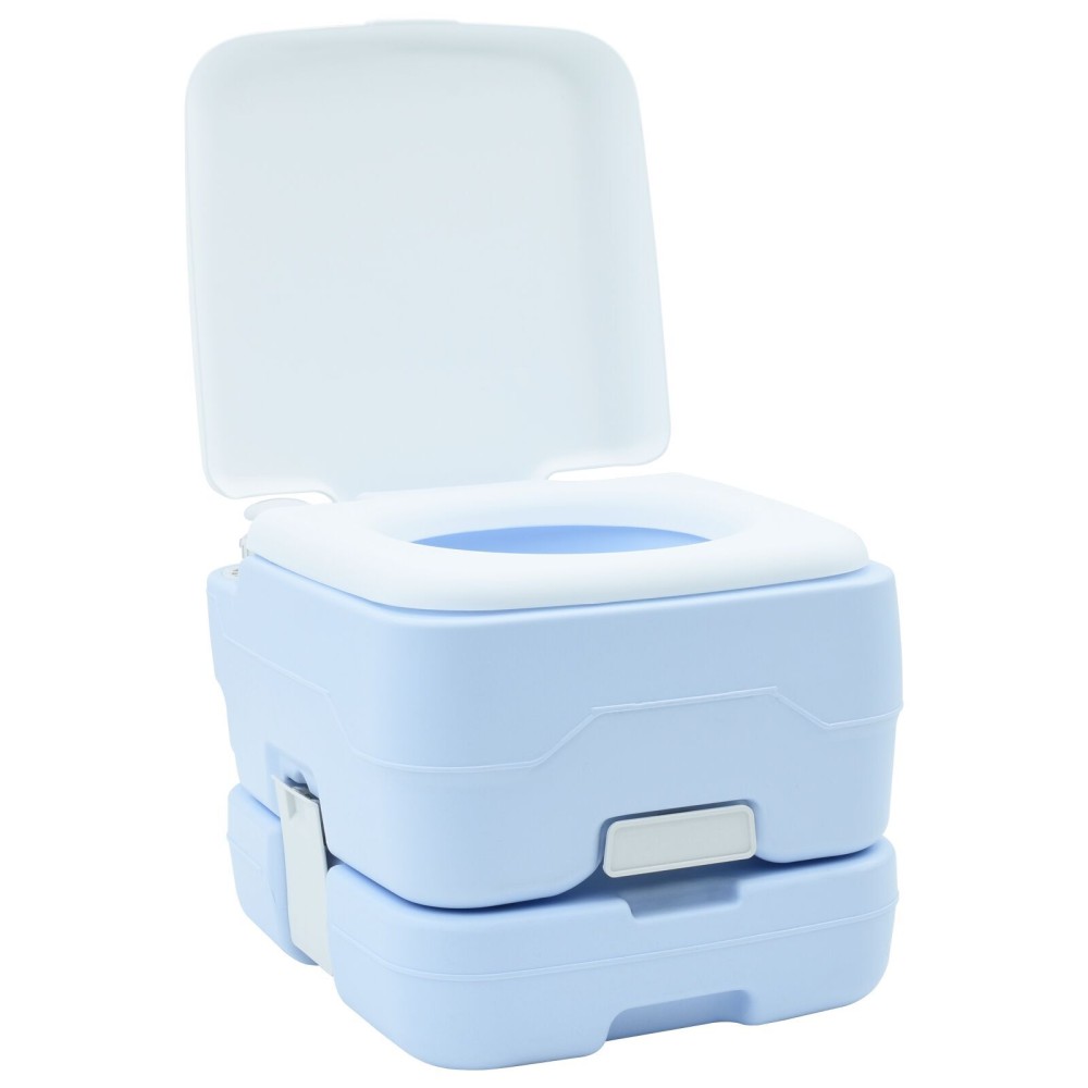 vidaXL Toaletă camping portabilă, albastru, 10L apă curată&20L deșeuri