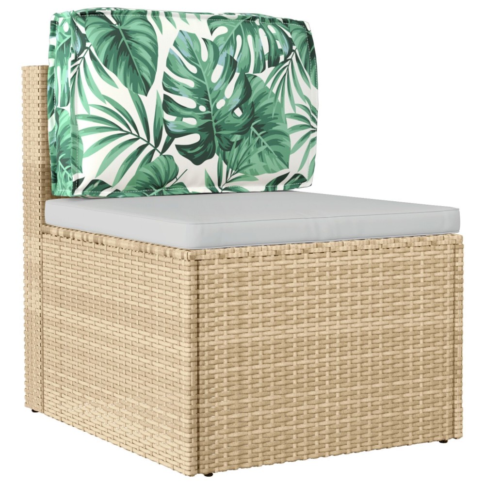 vidaXL Perna pentru palet cu spătar, model cu frunze 60 x 40 x 12 cm, fabricată din Oxford.