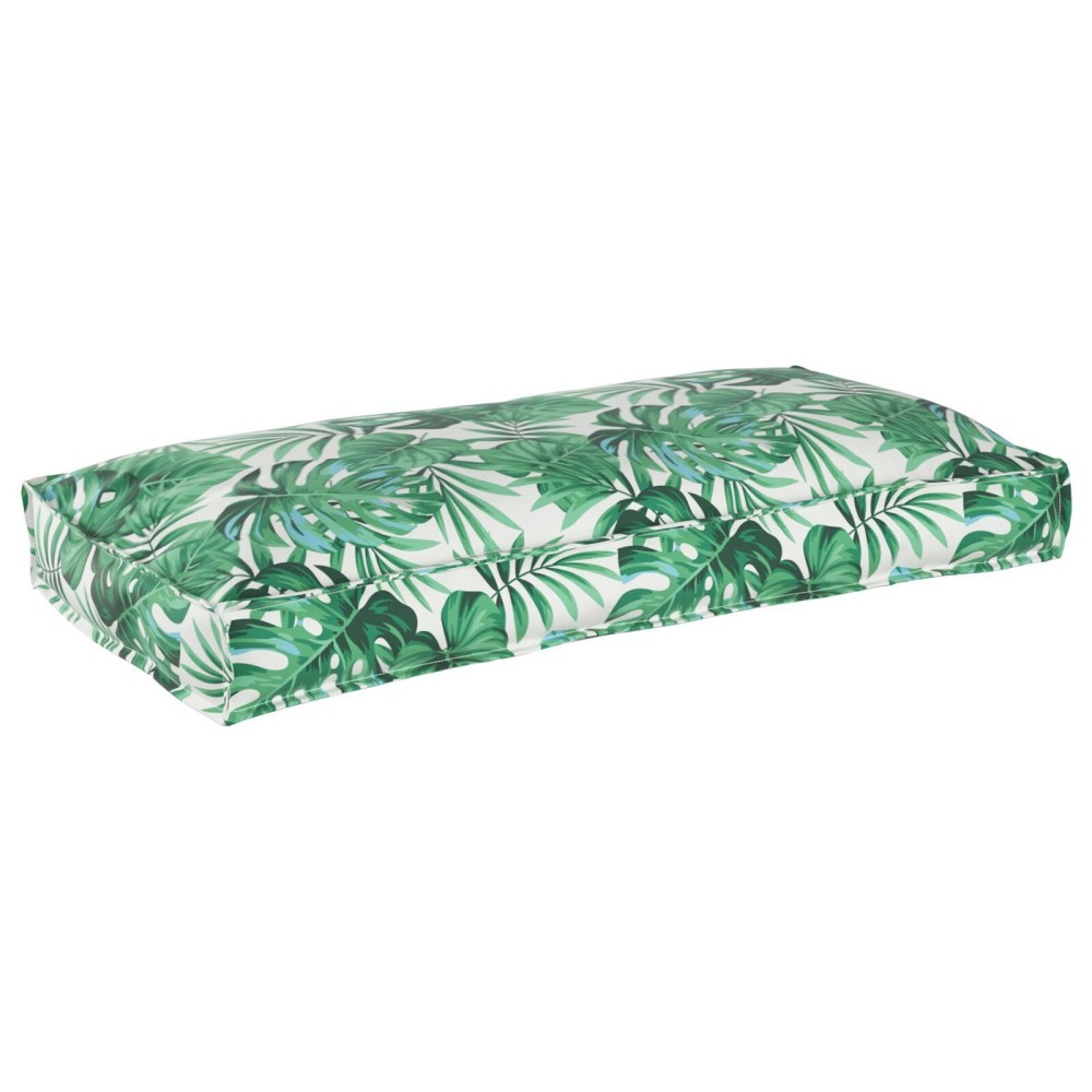 vidaXL Pătură de palet pentru șezut/spătar cu model de frunze 120x60x12 cm, material Oxford