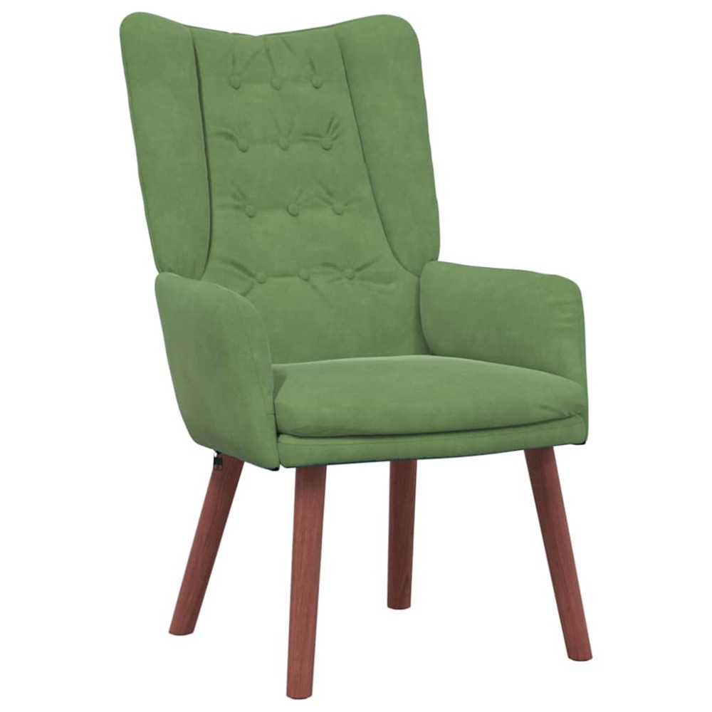 Scaun Relaxant vidaXL Verde Deschis din Catifea