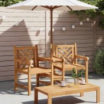 vidaXL Scaune Exterioare Maro 152 x 63 x 89 cm Lemn masiv de tec vidaXL Scaune Exterioare Maro 152 x 63 x 89 cm Lemn masiv de tec