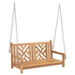 vidaXL Bancă swinging Altele Maro 114 x 60 x 64 cm Lemn masiv de tec