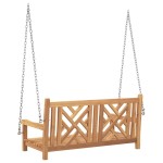 vidaXL Bancă swinging Altele Maro 114 x 60 x 64 cm Lemn masiv de tec