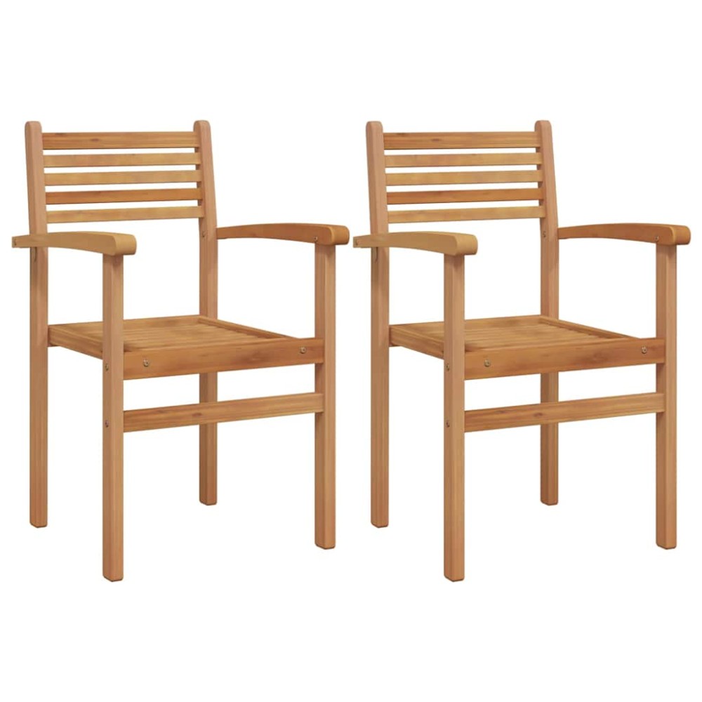 vidaXL Scaune de grădină stivuibile 2 pcs Maro 55.5 x 55.5 x 90 cm