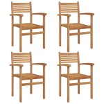 vidaXL Scaune de grădină stivuibile 4 pcs Maro 55.5 x 55.5 x 90 cm vidaXL Scaune de grădină stivuibile 4 pcs Maro 55.5 x 55.5 x 90 cm