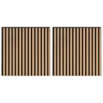 vidaXL Panouri acustice de perete 2 buc șipci 60,5x60 cm furnir stejar vidaXL Panouri acustice de perete 2 buc șipci 60,5x60 cm furnir stejar