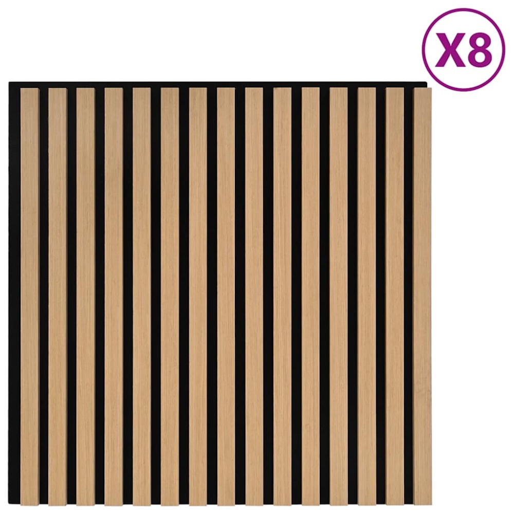 vidaXL Panouri acustice de perete 8 buc șipci 60,5x60 cm furnir stejar