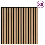vidaXL Panouri acustice de perete 8 buc șipci 60,5x60 cm furnir stejar vidaXL Panouri acustice de perete 8 buc șipci 60,5x60 cm furnir stejar