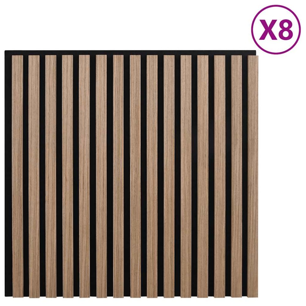 vidaXL Panouri acustice de perete 8 buc șipci 60,5x60 cm furnir stejar