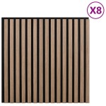 vidaXL Panouri acustice de perete 8 buc șipci 60,5x60 cm furnir stejar vidaXL Panouri acustice de perete 8 buc șipci 60,5x60 cm furnir stejar