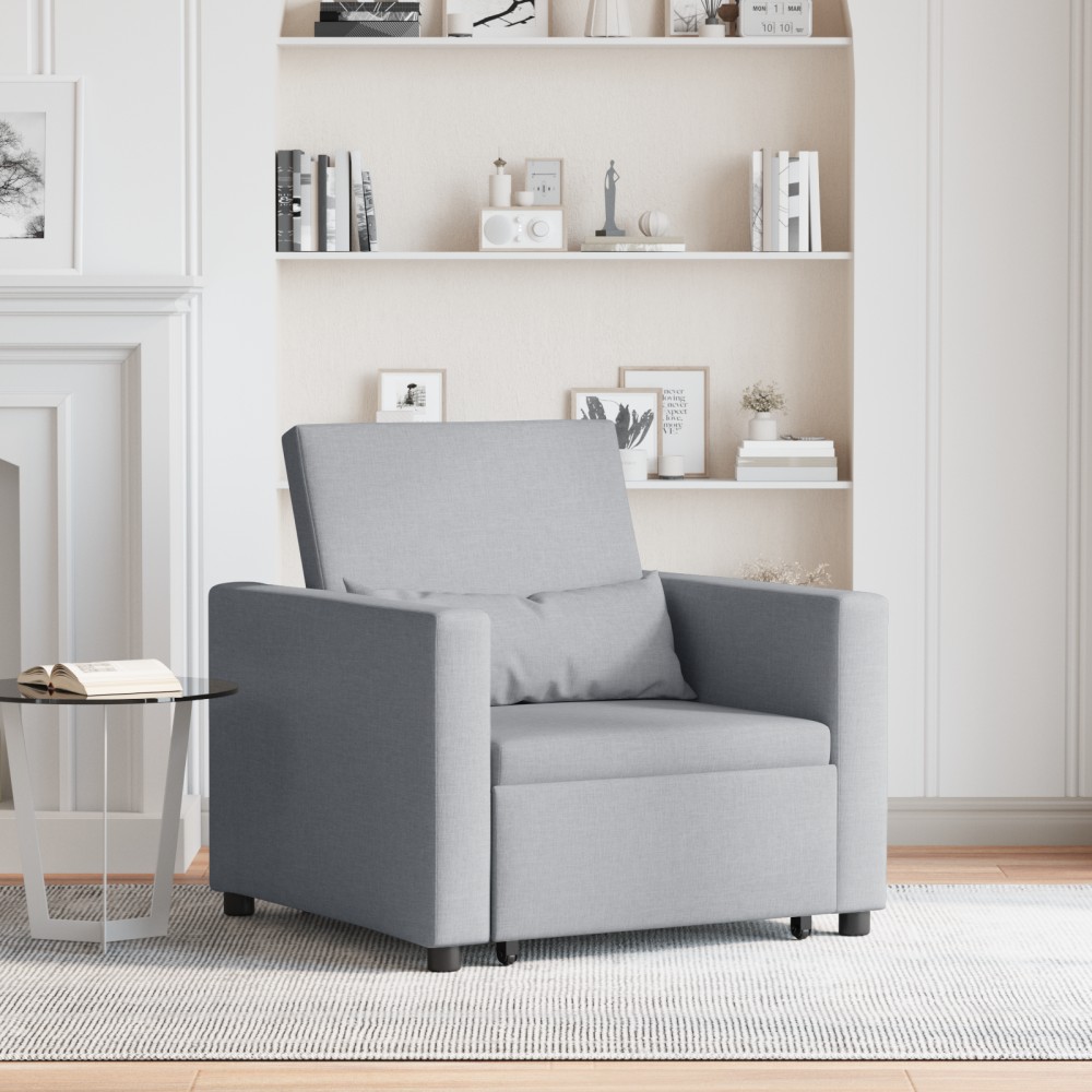 vidaXL Sofa Pat Unilaterala Gri deschis 90 x 165 x 87 cm țesătură