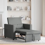 vidaXL fotoliu convertible 3 în 1 gri închis