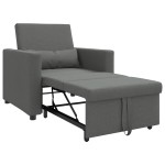 vidaXL fotoliu convertible 3 în 1 gri închis