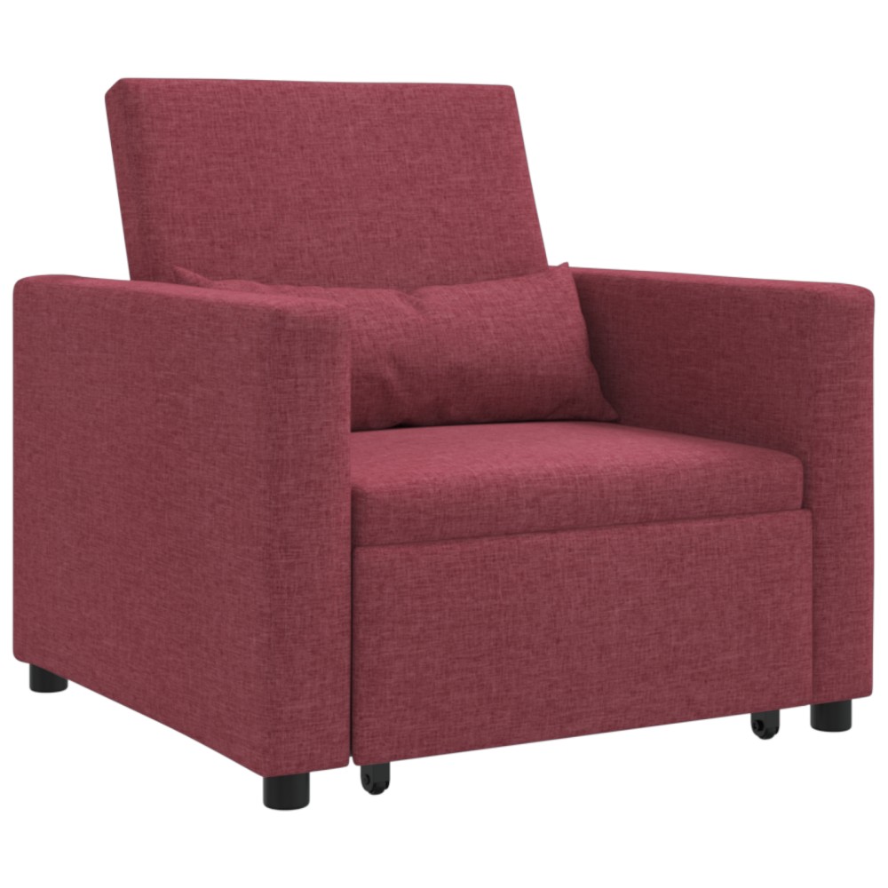 vidaXL Sofa Pat Unilaterala cu roți bordo 90 x 165 x 87 cm țesătură