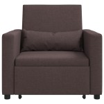 vidaXL 3-in-1 Fotoliu Pat Convertible Maro Închis Țesătură