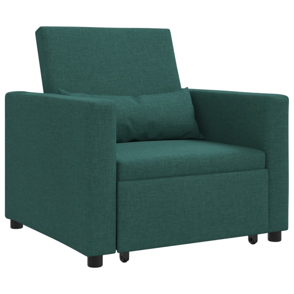 vidaXL Canapea Folie 3 în 1 Convertible Verde Închis