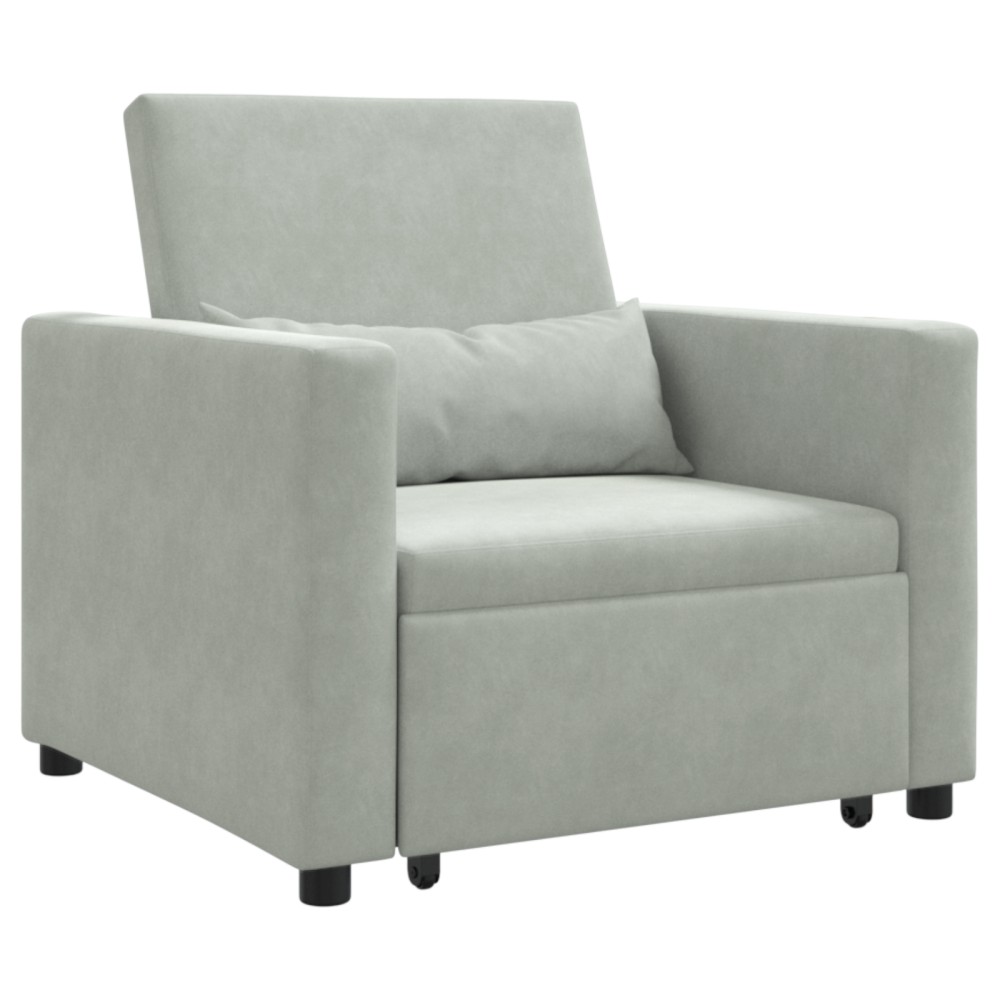 vidaXL Sofa Pat Unilaterala Gri deschis 90 x 165 x 87 cm Catifea