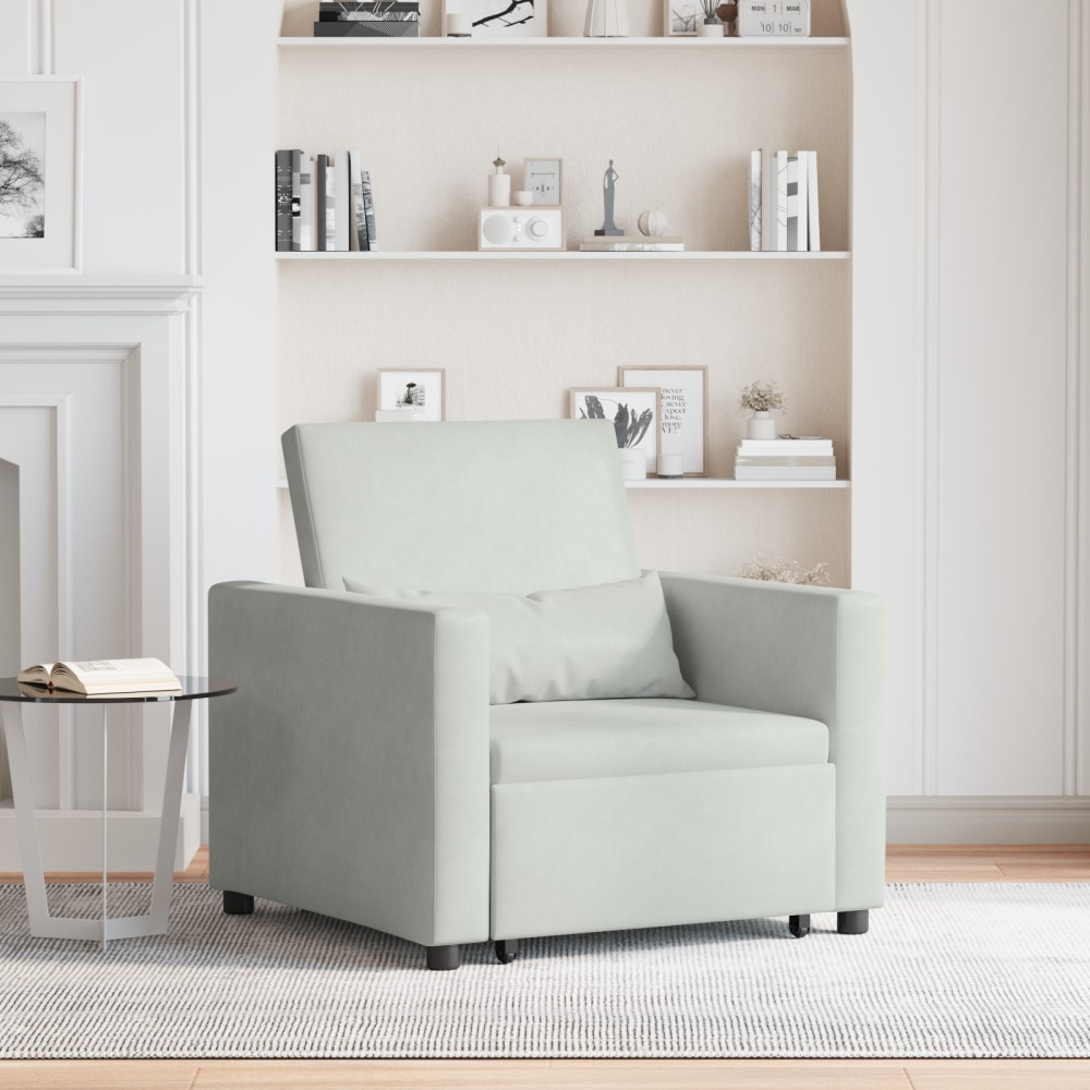 vidaXL Sofa Pat Unilaterala Gri deschis 90 x 165 x 87 cm Catifea