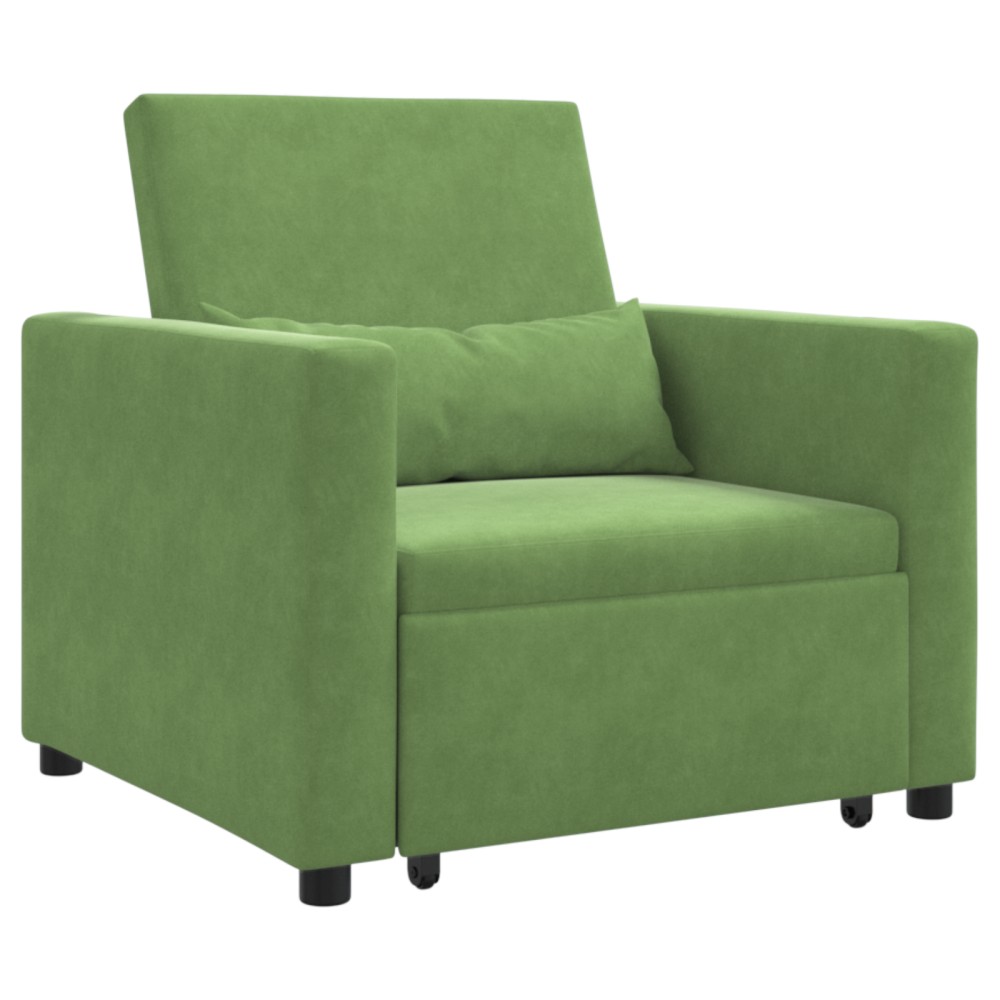 vidaXL Fotoliu Convertibil 3 în 1 Verde Deschis Catifea