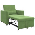vidaXL Fotoliu Convertibil 3 în 1 Verde Deschis Catifea