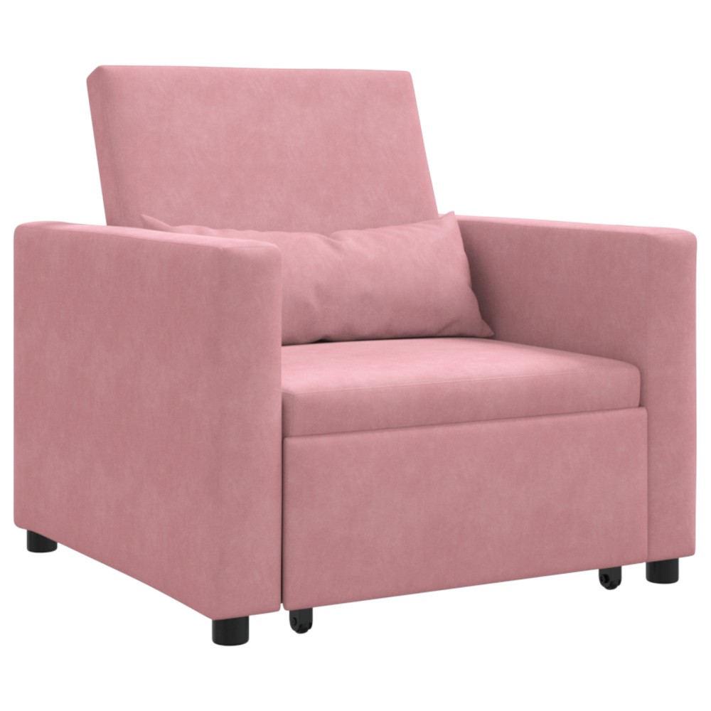 vidaXL Sofa Pat Unilaterala Roz deschis 90 x 165 x 87 cm Catifea