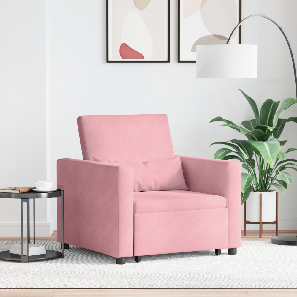 vidaXL Sofa Pat Unilaterala Roz deschis 90 x 165 x 87 cm Catifea