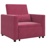 vidaXL Sofa Pat Unilaterala cu roți bordo 90 x 165 x 87 cm Catifea