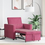 vidaXL Sofa Pat Unilaterala cu roți bordo 90 x 165 x 87 cm Catifea