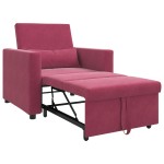 vidaXL Sofa Pat Unilaterala cu roți bordo 90 x 165 x 87 cm Catifea