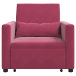 vidaXL Sofa Pat Unilaterala cu roți bordo 90 x 165 x 87 cm Catifea