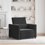 vidaXL Canapea Extensibilă 3 în 1 pentru O Persoană Catifea Neagră