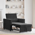 vidaXL Canapea Extensibilă 3 în 1 pentru O Persoană Catifea Neagră