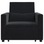 vidaXL Canapea Extensibilă 3 în 1 pentru O Persoană Catifea Neagră