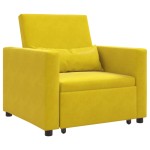 vidaXL Sofa Pat Unilaterala cu roți Galben 90 x 165 x 87 cm Catifea